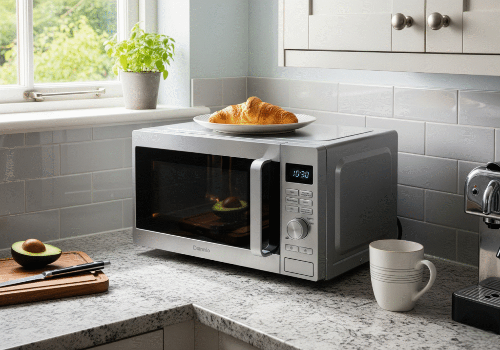 countertop microwave small kitchen.