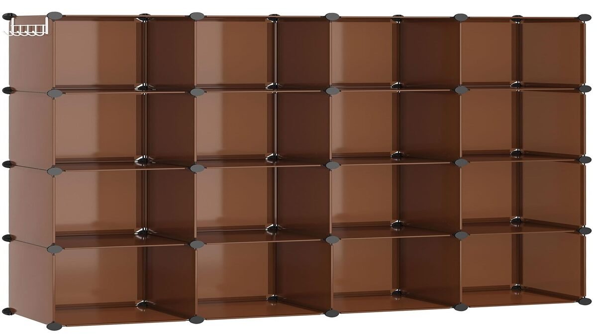 AWTATOS Cube Storage Organizer 16-cube bookshelf in Admiral Blue