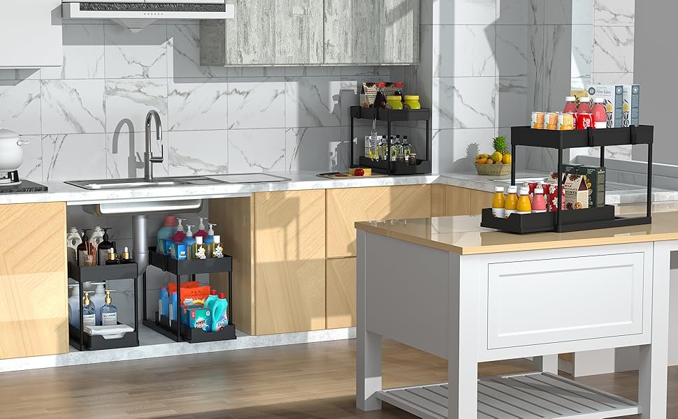 DEKAVA 2-Tier Bathroom Cabinet Organizer – Maximize Storage Under Your Sink