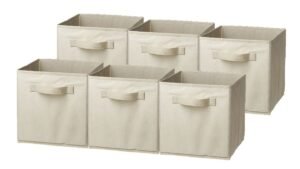 Sorbus Foldable Storage Cubes - 6 Fabric Baskets for Organizing Pantry, Closet, Shelf, Nursery, Playroom, Toy Box